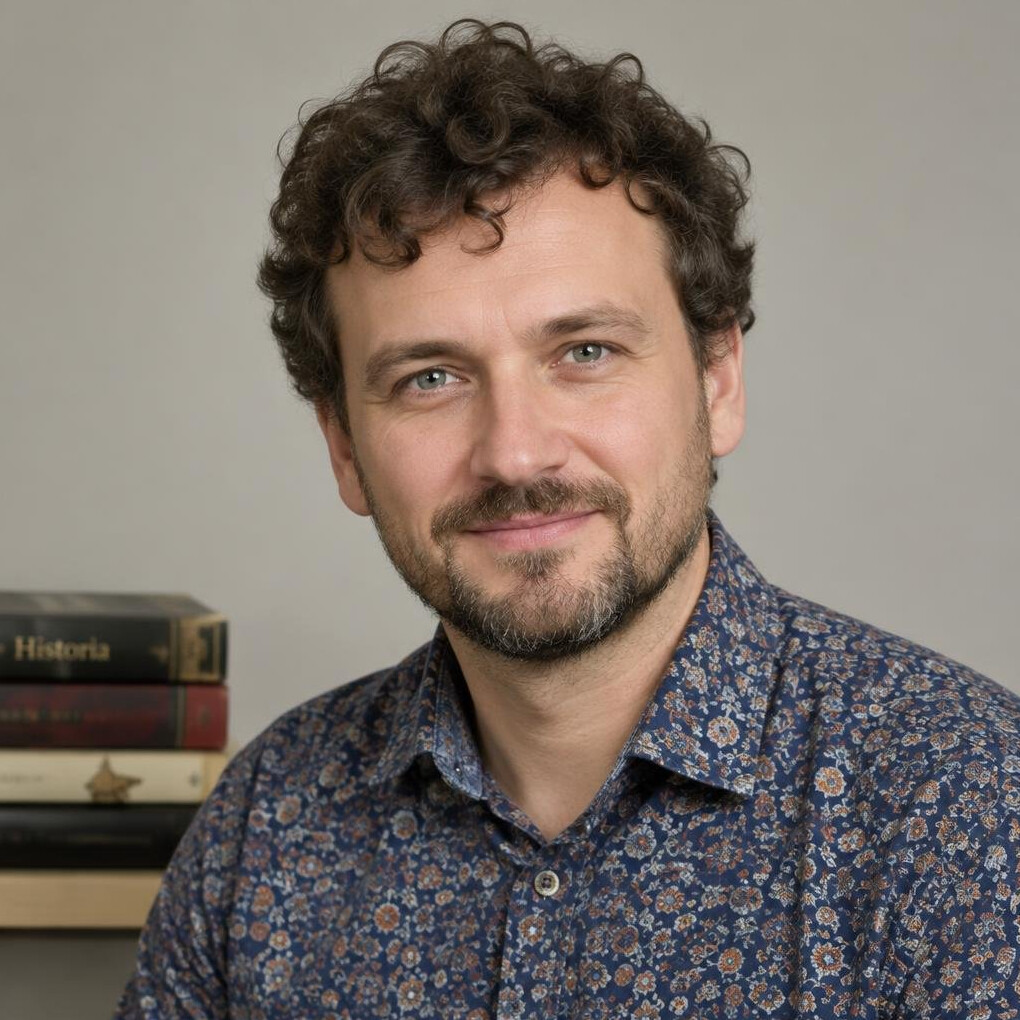 Portrait of a bearded polish man historian