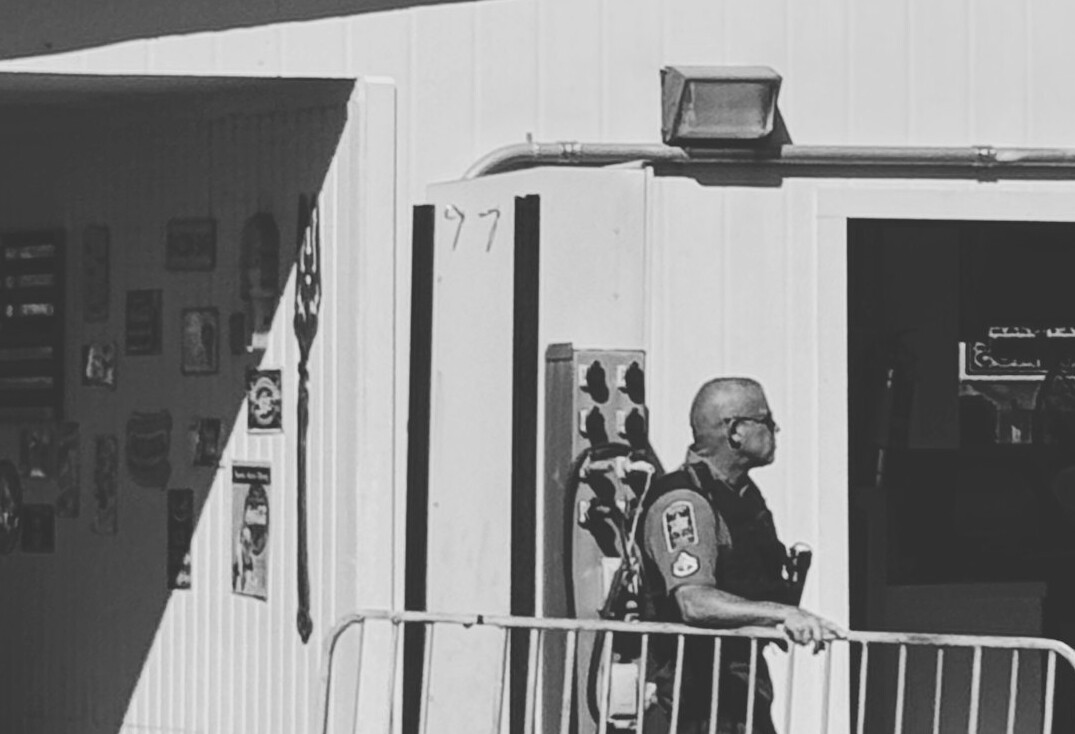 store security guard watching cameras