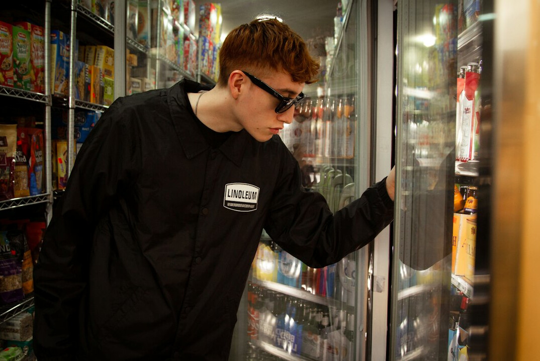 man shopping in supermarket